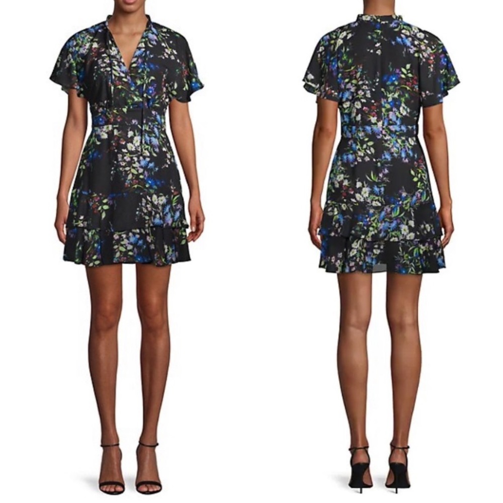 Parker Floral Tiered Mini Dress in Boboli Print Size XS